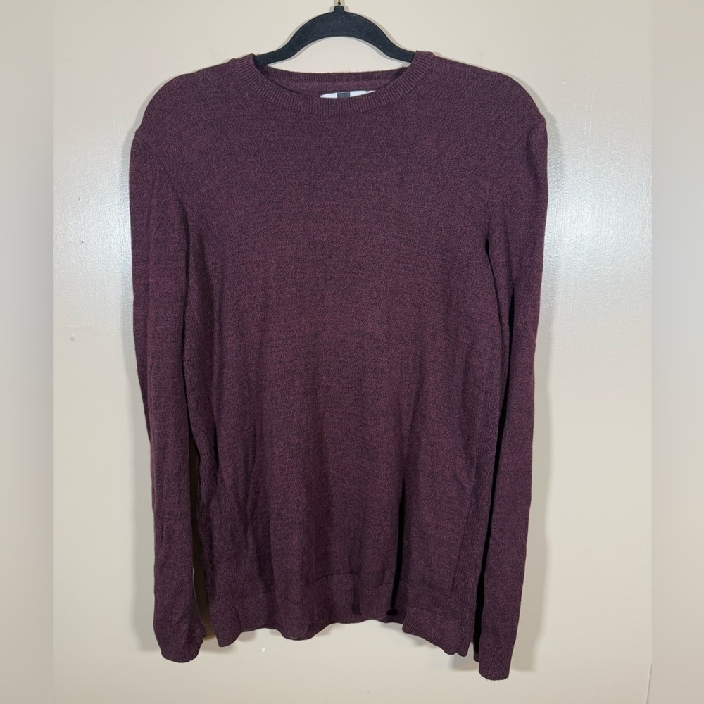 TOPMAN Crewneck Sweater Cotton Maroon Size Medium